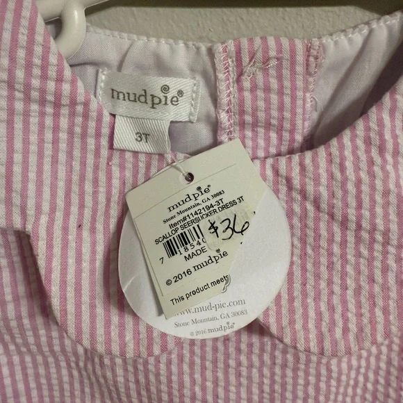 Mud Pie Pink Striped Dress with Collar - Picture 3 of 3